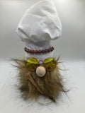 Handcrafted chef gnome decoration for your kitchen. Whimsical inspired design, perfect gift for food lovers and home chefs. One-of-a-kind artisan piece.