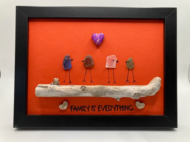 Beach Glass Art Celebrating Family