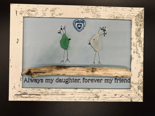 Beach Glass Art - Mother Daughter