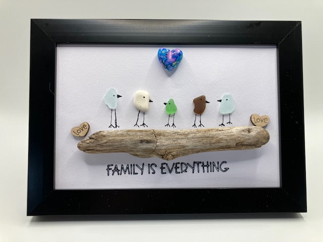 Beach Glass Art Celebrating Family