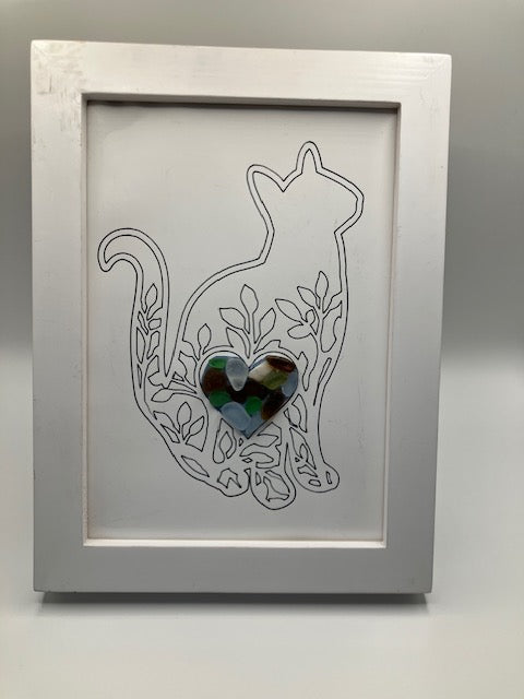Beach Glass Art - Love of Cats