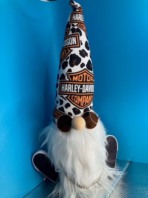 Handcrafted Harley Gnome - Biker Gift for Motorcycle Lovers